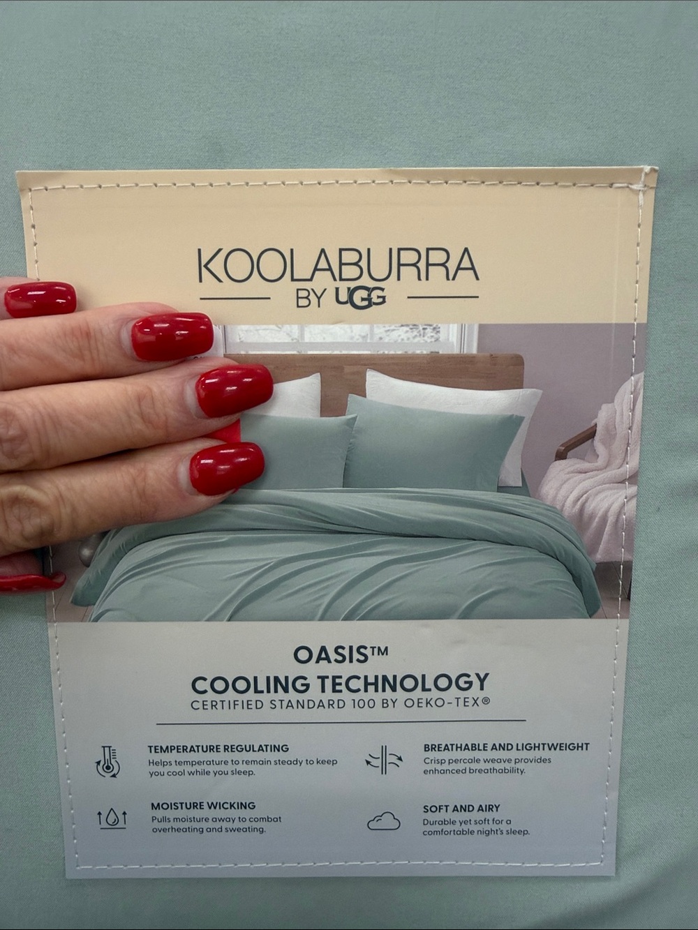 Koolaburra by  UGG Aqua Gray Oasis Cooling Technology  KING Sheet Set